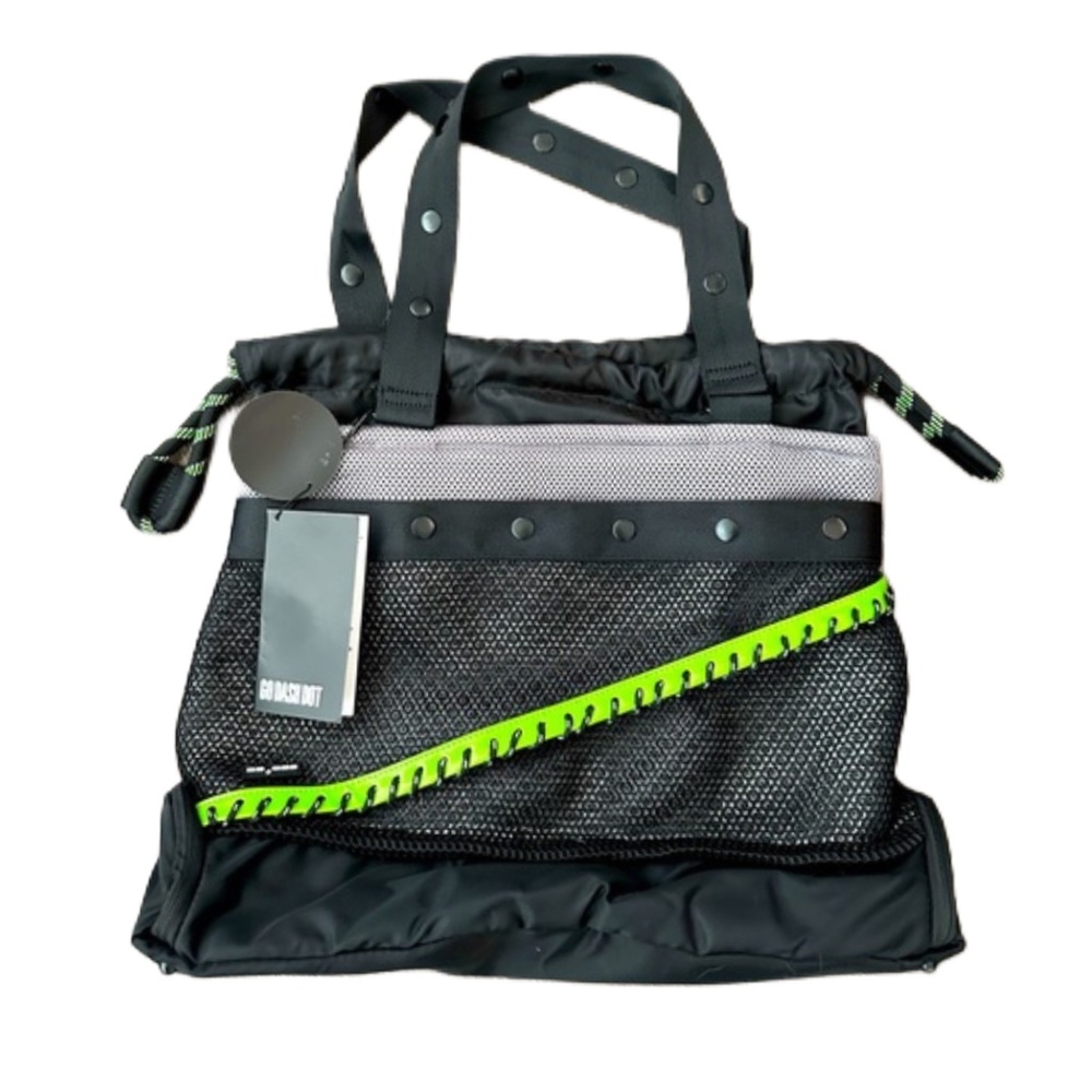 Trendy Black and Green Tote Bag